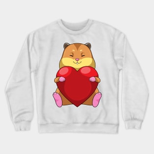 Hamster with Heart Crewneck Sweatshirt